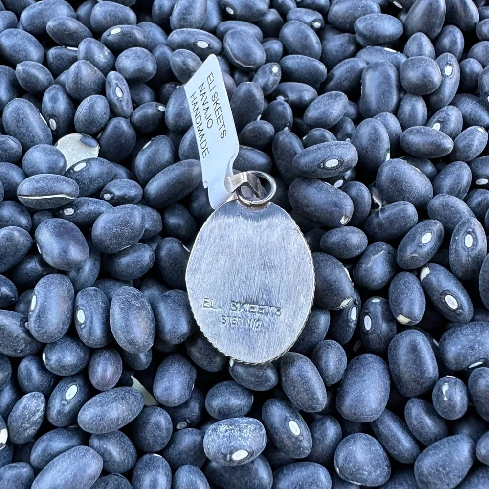 Egyptian Turquoise Eli Skeets Sterling Silver Turquoise Pendant - Picture 2 of 7